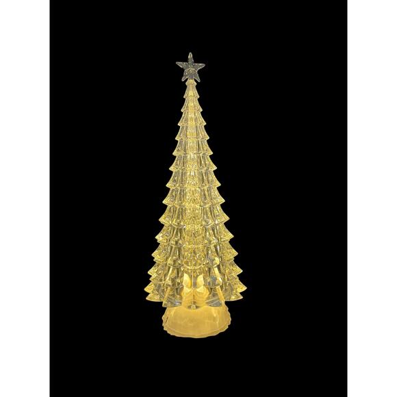 CUPCAKES & CASHMERE 15in Led Acrylic Christmas Tree Tabletop Decor White NEW - Picture 2 of 13